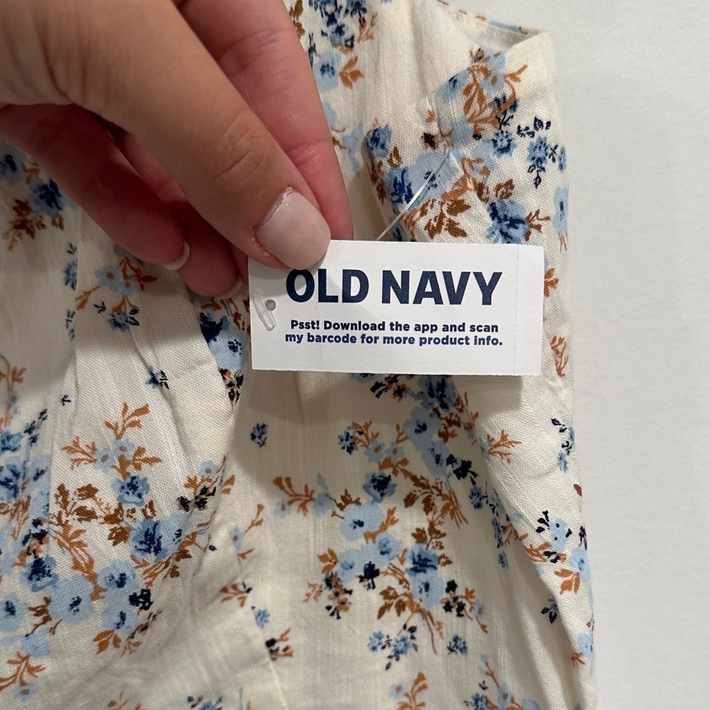 Old Navy Cream Floral Mini Dress - Picture 3 of 9
